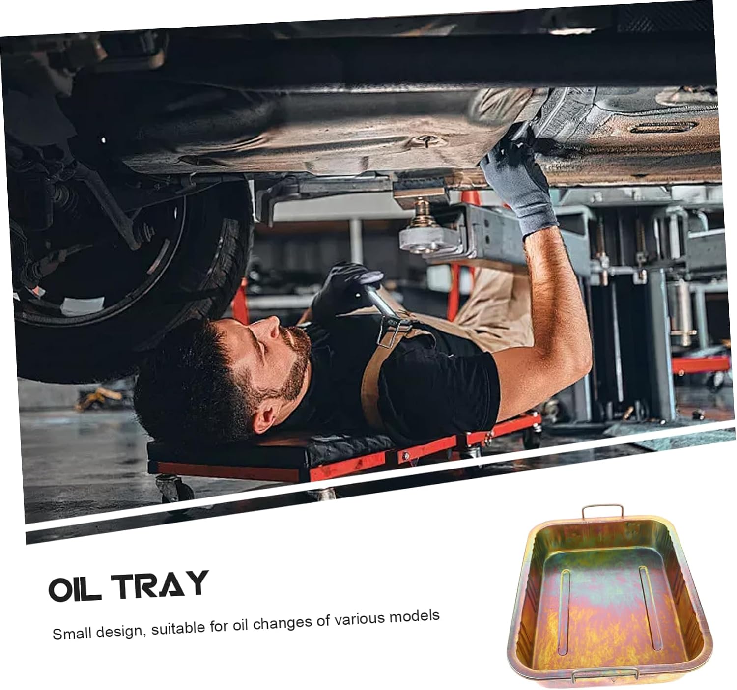 GLEAVI Oil Drain Pan for Waste Engine Oil Collection for Auto Maintenance Easy to Clean Drip Catcher Car Models