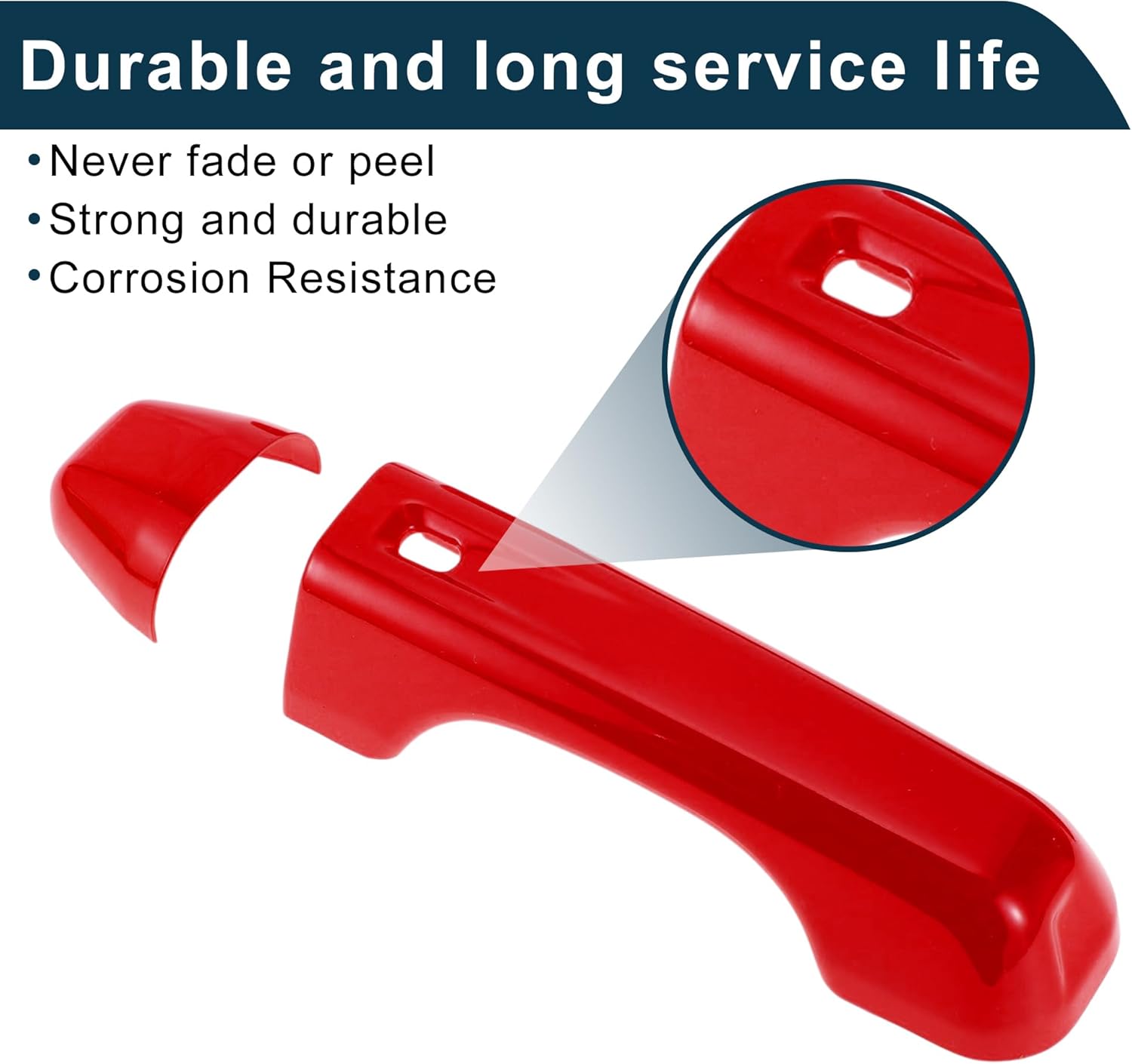 Door Handle Cover Trim for Jeep Wrangler JL JLU 2018-2021 Durable | Tailgate Handle Cover Red 1 Set
