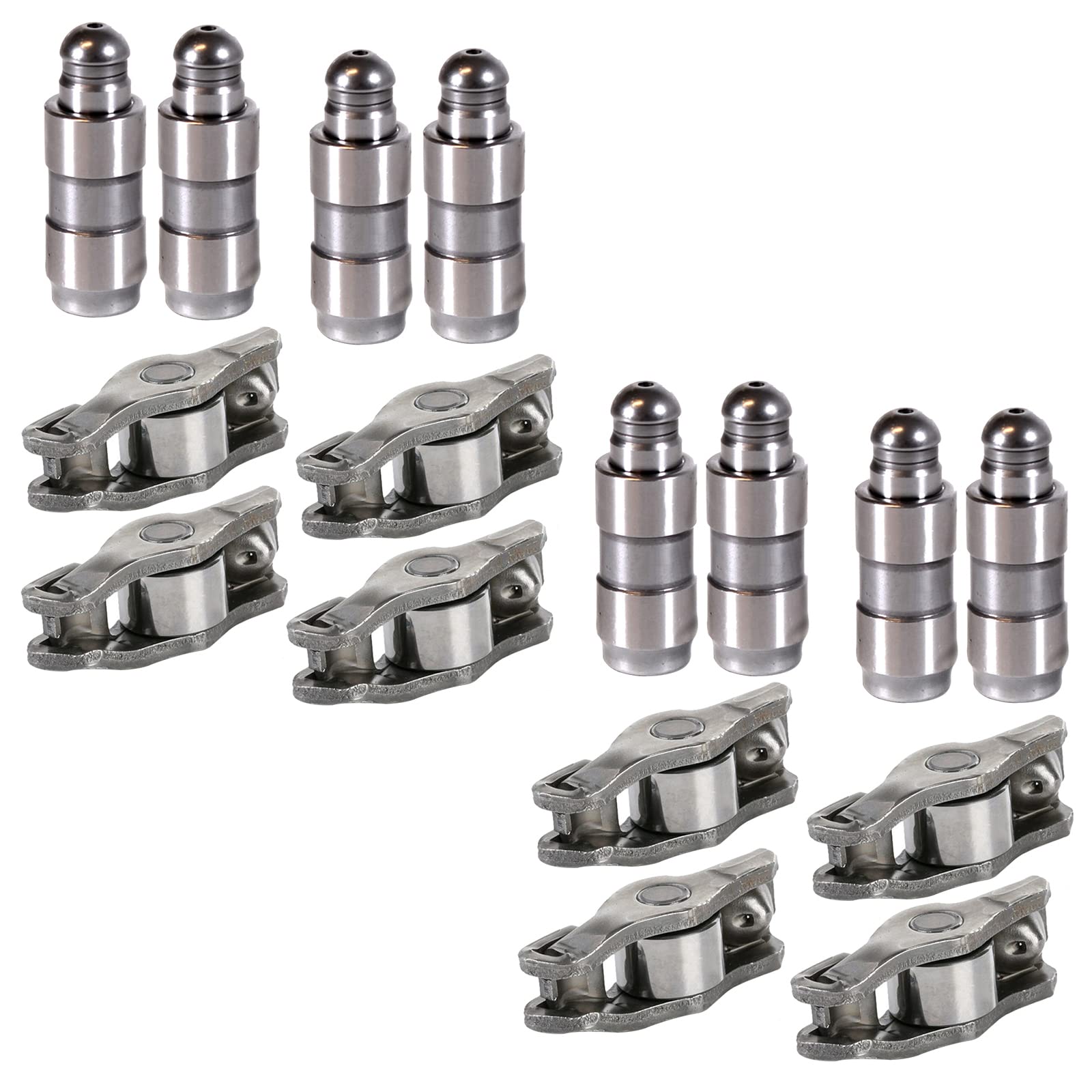 8 Poussoirs Hydraulique de Soupape AVEC 8 Culbuteurs compatible pour BERLINGO C3 C4 C5 III DS3 DS4 DS5 JUMPY XSARA C-MAX FIESTA FOCUS 2008 206 207 208 3008 308 PARTNER - 090365 094253