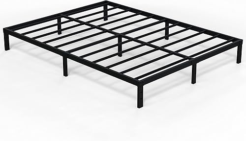 Miniatura 63 de EMODA Marco de cama Queen no necesita somier, plataforma de metal resistente de 6 pulgadas, marco de cama tamaño Queen con listones de acero, fácil