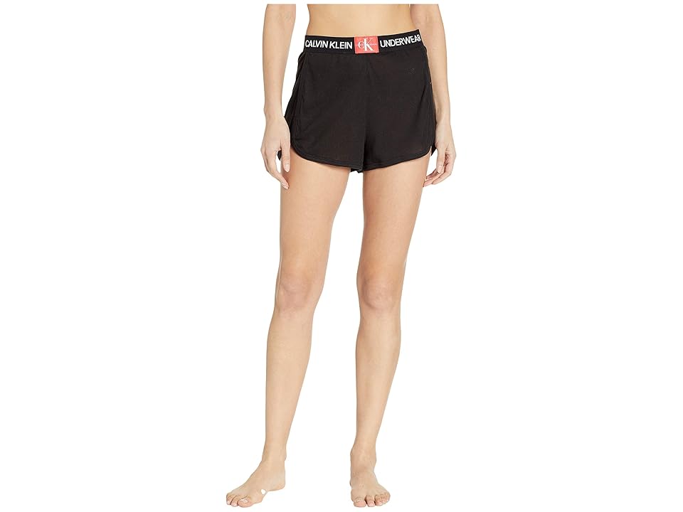 

Calvin Klein Underwear Monogram Mesh Sleep Shorts (Black) Women's Pajama