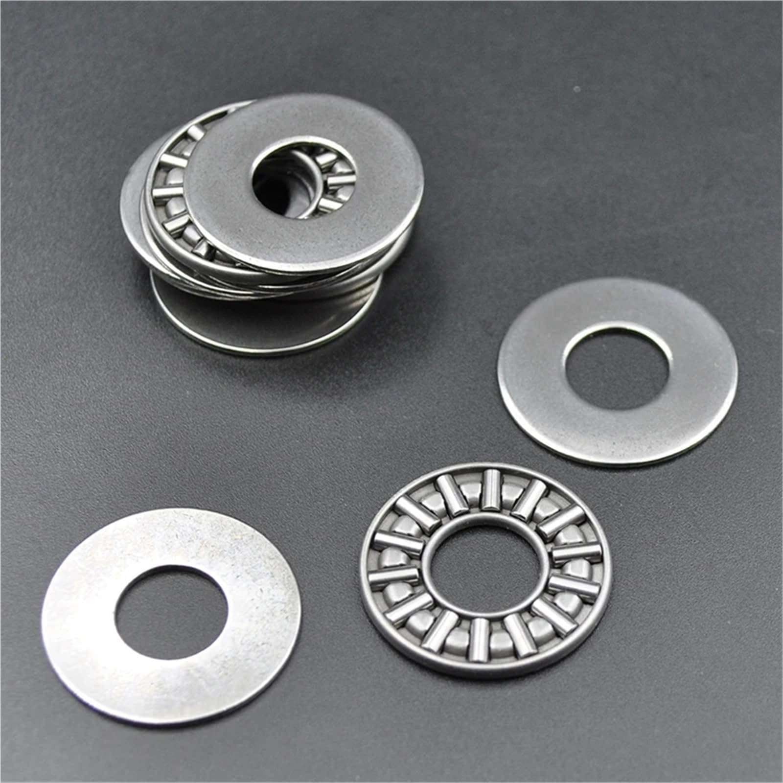 Rodamientos de agujas de empuje plano AXK1024 +2AS 1024 10x24x4 mm Rodamiento de rodillos de empuje axial con arandelas (100 piezas)