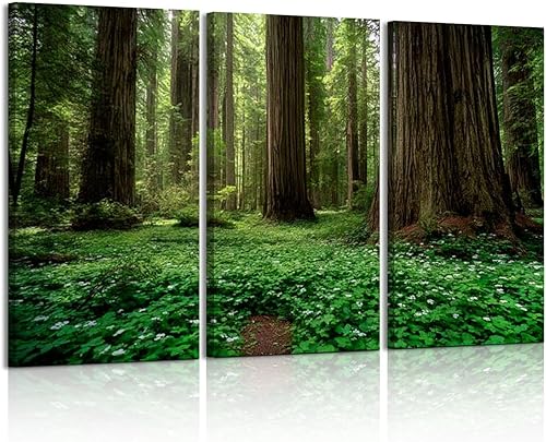 Miniatura 20 de Lienzo de 3 piezas de impresiones artísticas para pared, cuadro de paisaje de selva tropical, selva tropical, cuadros enmarcados, pintura de pared,