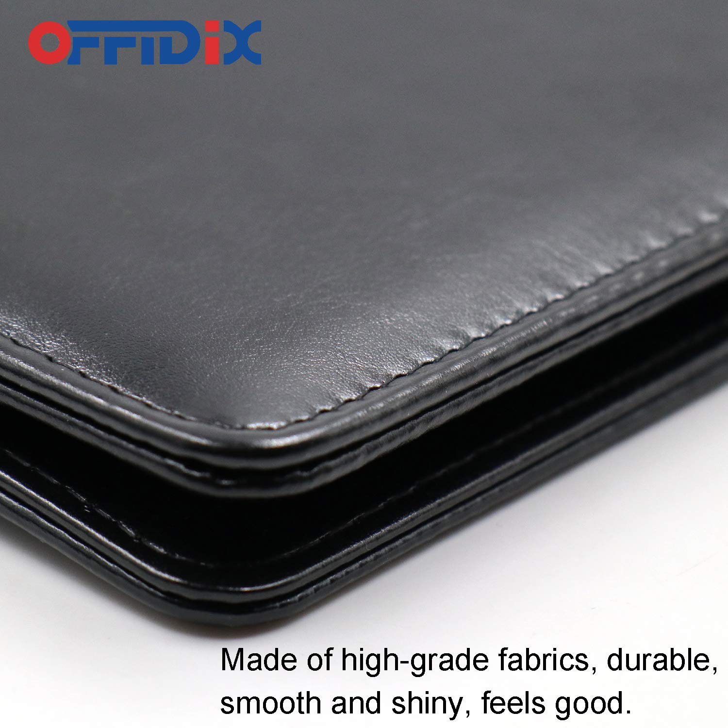 OFFIDIX Cuir PU Dossier Portfolio Presse-papiers A4 Dossier Portfolio Travail Rédaction Repli Presse-papiers Pliable (Noir)