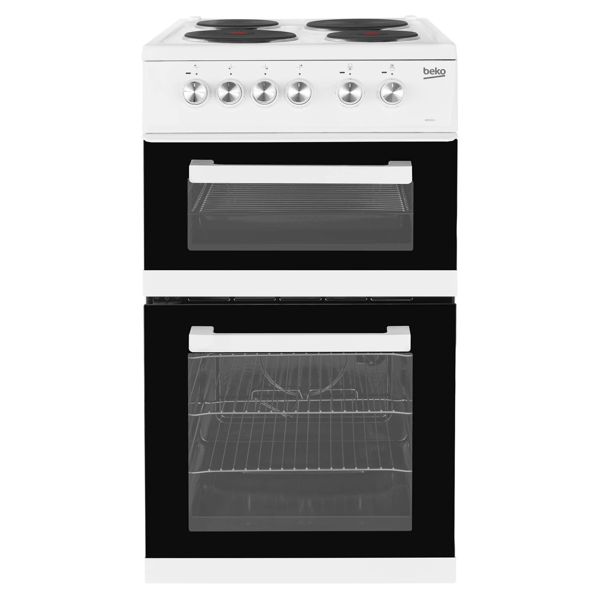 Beko KD531AW 500mm Twin Cavity Electric Cooker Sealed Hob White