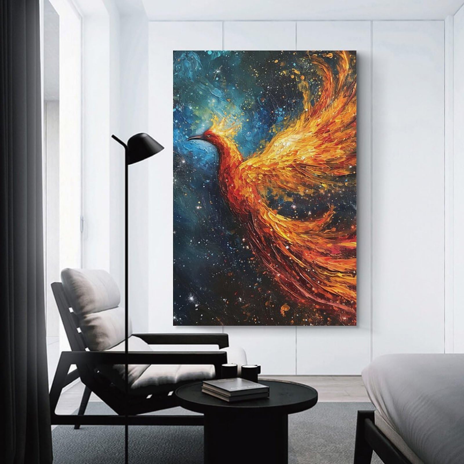 Junmoney Phoenix Home Decor Wall Art 24x36inch(60x90cm), for Living Room, Lounge Or Sitting Room, A Home Accent with Warm Character