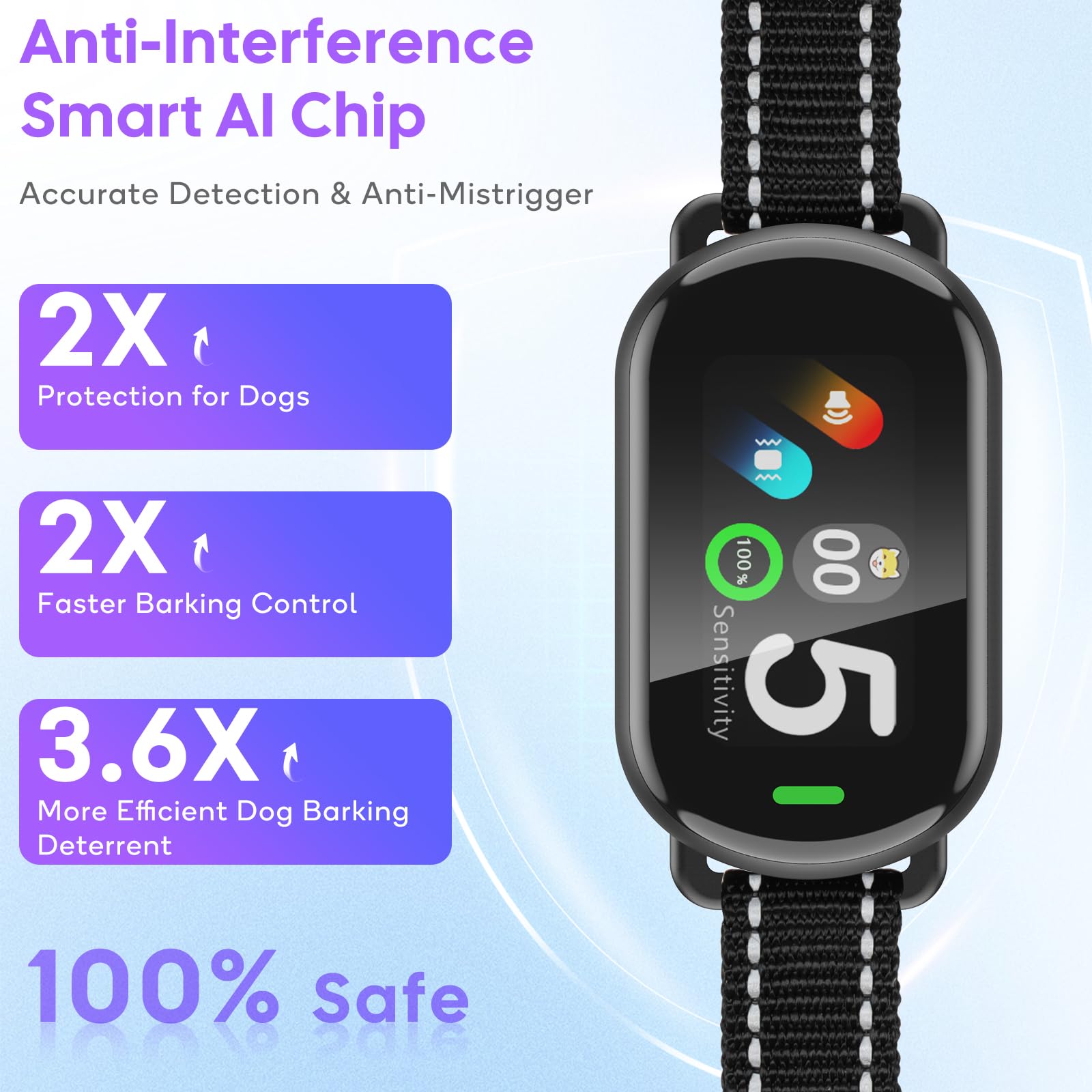 Yaskyly Collare Antiabbaio per Cani, Collare Addestramento Elettrico per Cane Taglia Grande Media Piccola, 3 Modalità Suono/Vibrazione/Vibrazione Forte, Ricaricabile, Impermeabile IP67