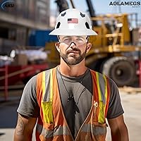 Vista 17 de Carbon Fiber Pattern Full Brim Hard Hat with Visor-OSHA Approved Construction Safety Helmet for Men Women,ANSI Z89.1 Vented Reflective Hardhat with