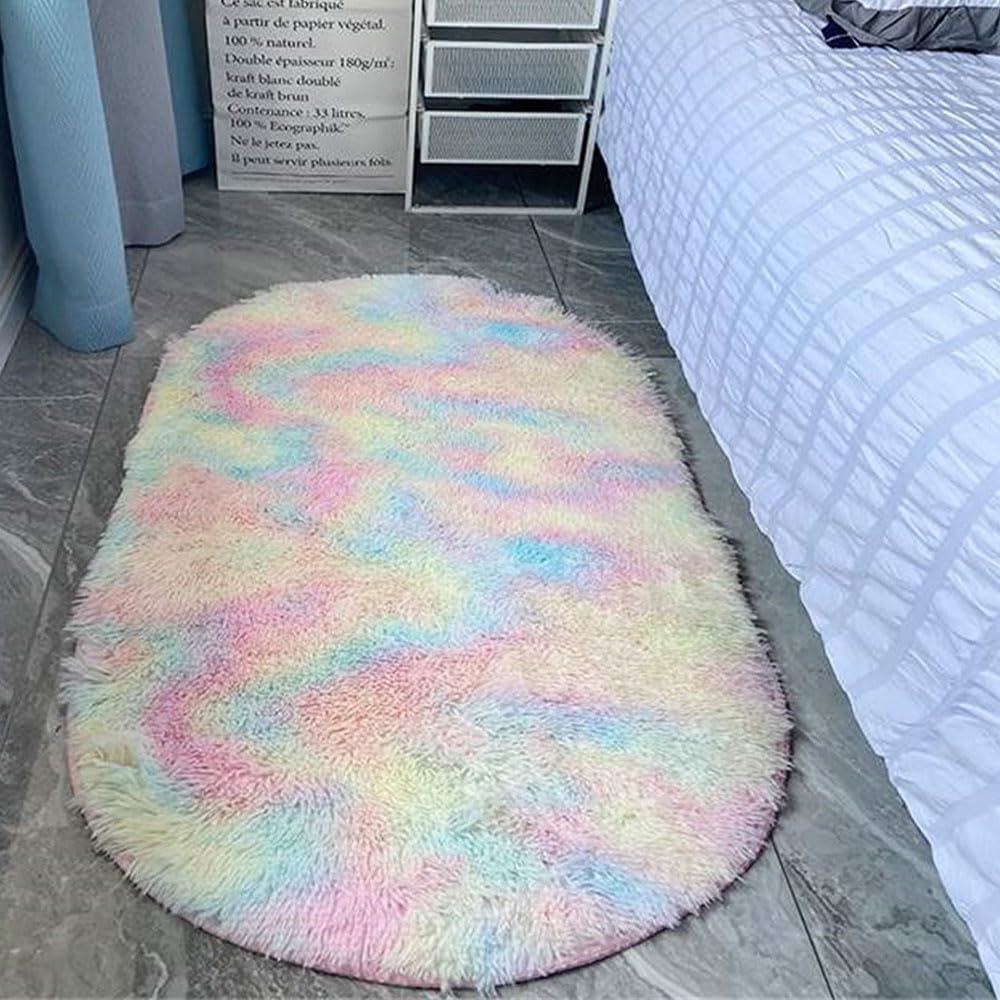 Tapis ovale moderne pour chambre à coucher créez un nid douillet beige