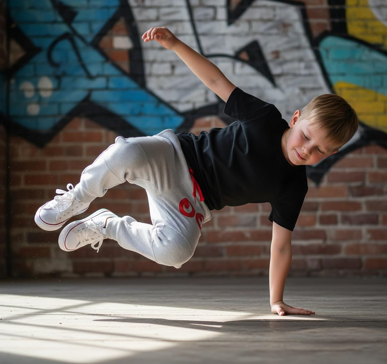 Kids Joggers w/Dual Padded Knees & Surprise Reveal - 100% GOTS Organic Cotton Toddler Pants for Boys & Girls - Image 2