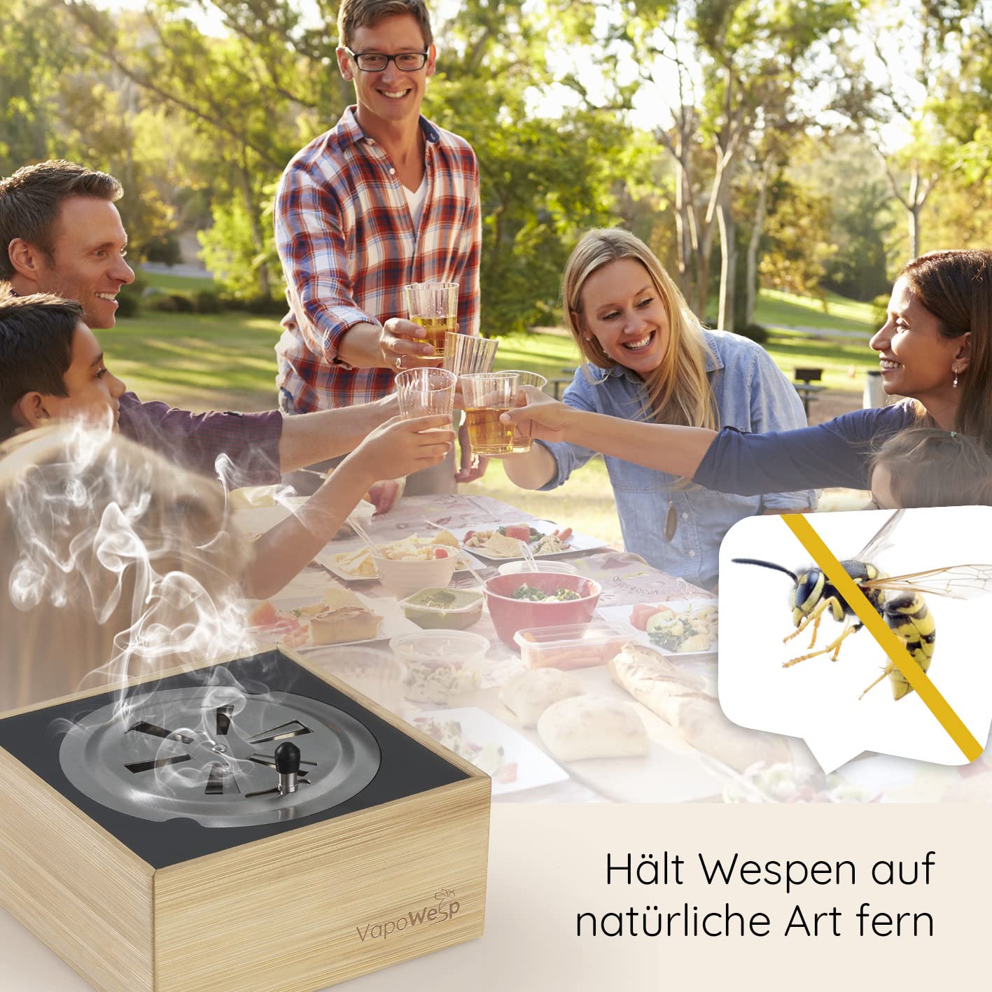 VapoWesp Pulver-Set alle 4 Sorten je 100g | Orange & Rosemary, Apple & Mint, Lemon & Basil, Hay Flowers & Thyme | Aromatischer Duft für die VapoWesp Räucherbox