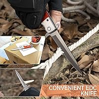 Vista 5 de GVDV - Cuchillo plegable de bolsillo con mango G10, cuchillo EDC de acero inoxidable 7Cr17 con cierre de seguridad de forro, cuchillo de camping
