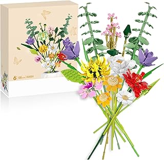 Flowers Bouquet Building Set 997PCS Botanical Collection Building Blocks 12 Artificial Flowers Building Toy Creative DIY Botany Flower Decor Toys Kits for Adults Mother Girlfriends Kids 6+