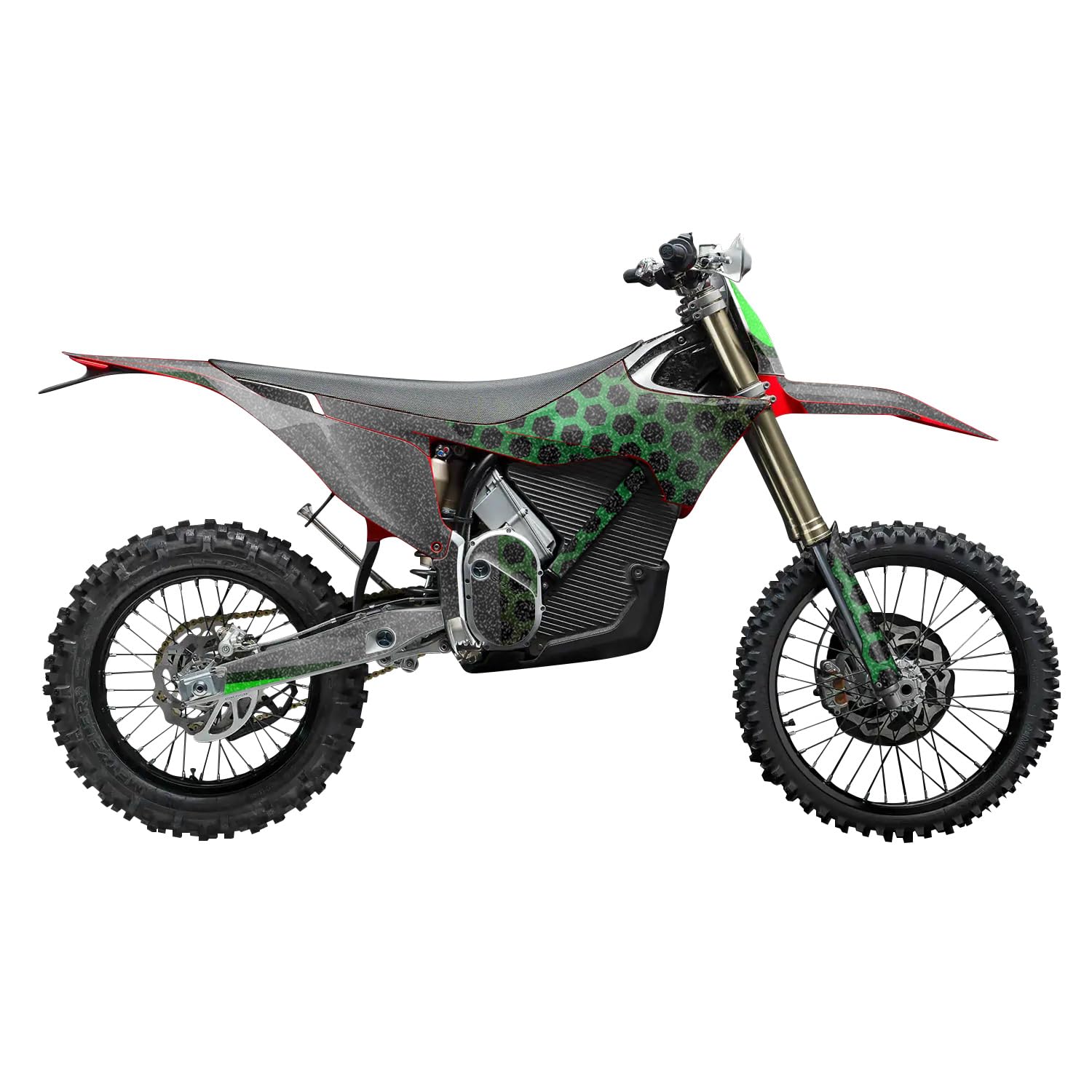 Glossy Glitter Stark Varg MX 2023-2025 Graphics Kit Wrap - Hex Green - Varg MX Skin - Premium 3M Vinyl Protective Wrap Decal Cover - Easy to Apply | Crafted in The USA by MightySkins
