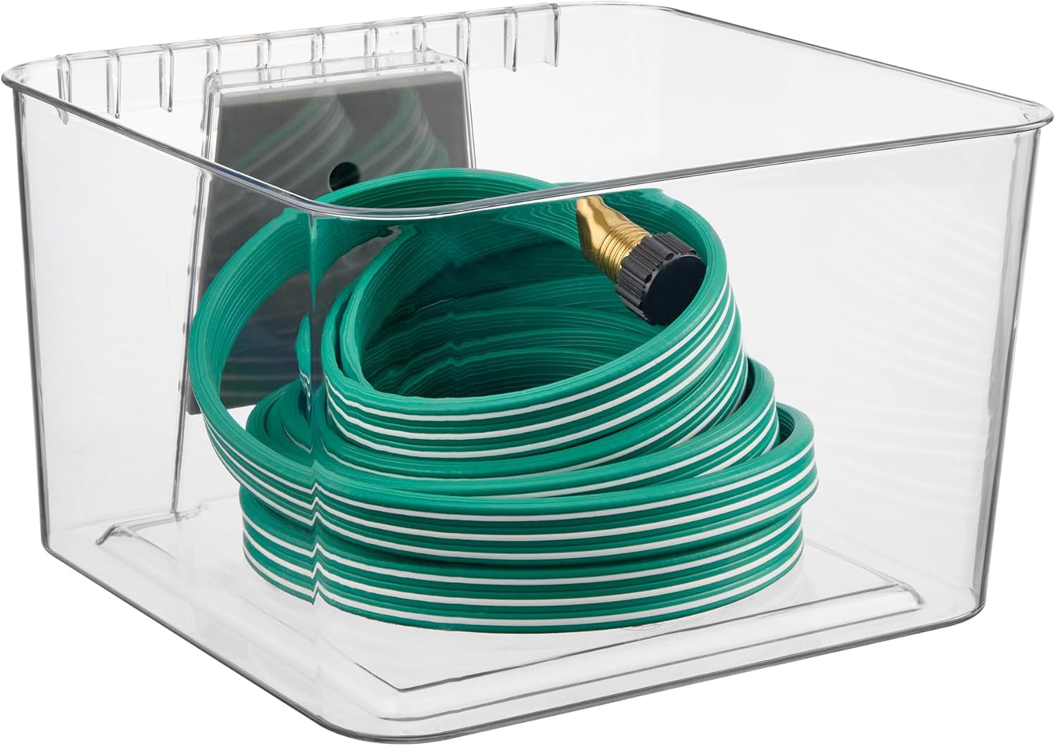 iDesign Medium Wallspace Storage Bin and Bracket - Wall-Mounted Storage Bin - Clear - Made in USA