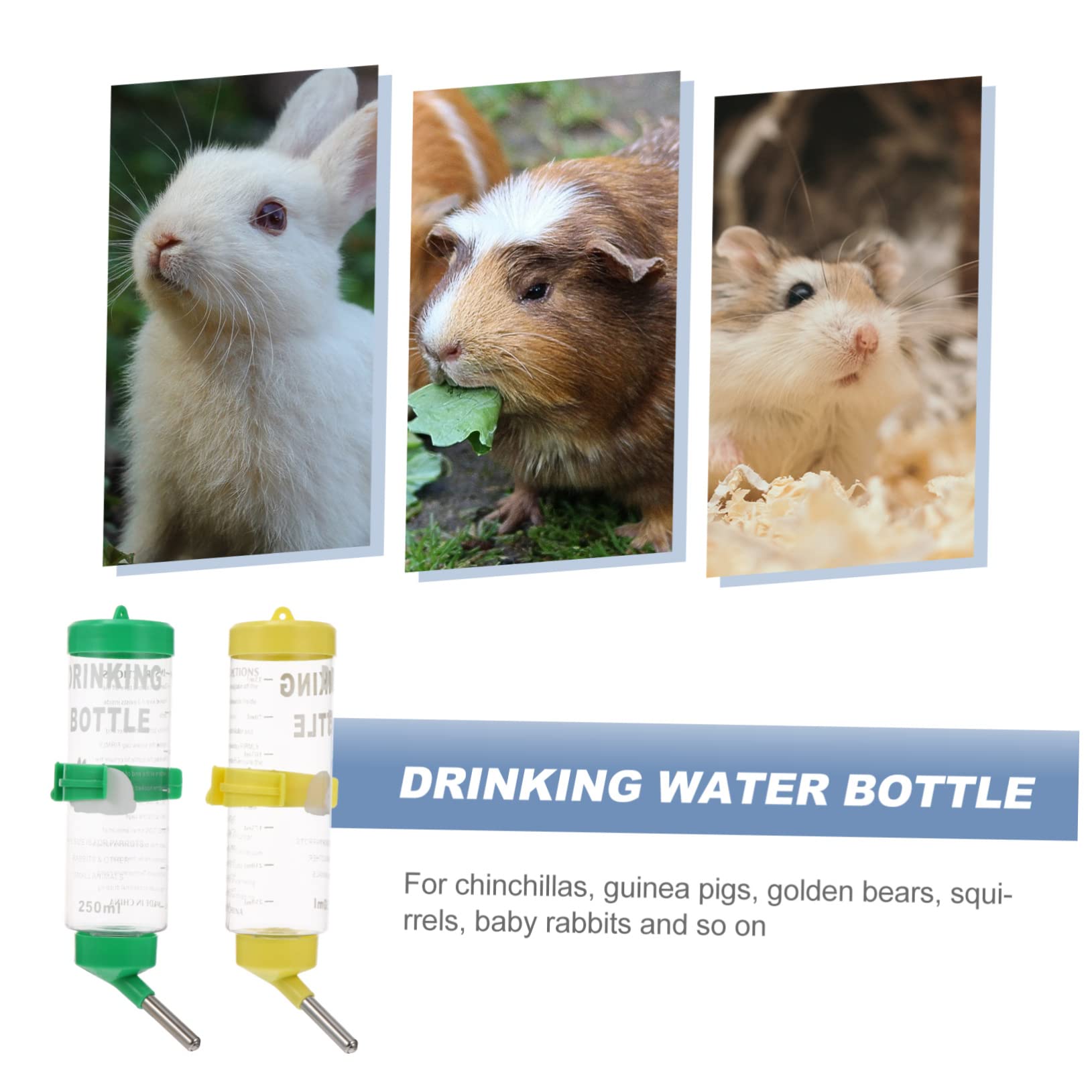 Housoutil 6 Piezas Bebedor de Conejos Bebedero Hamster Bebedero para Conejos Bebedero automático para Conejos Conejillo de Indias alimentador Botella para Beber Botella de Agua el plastico