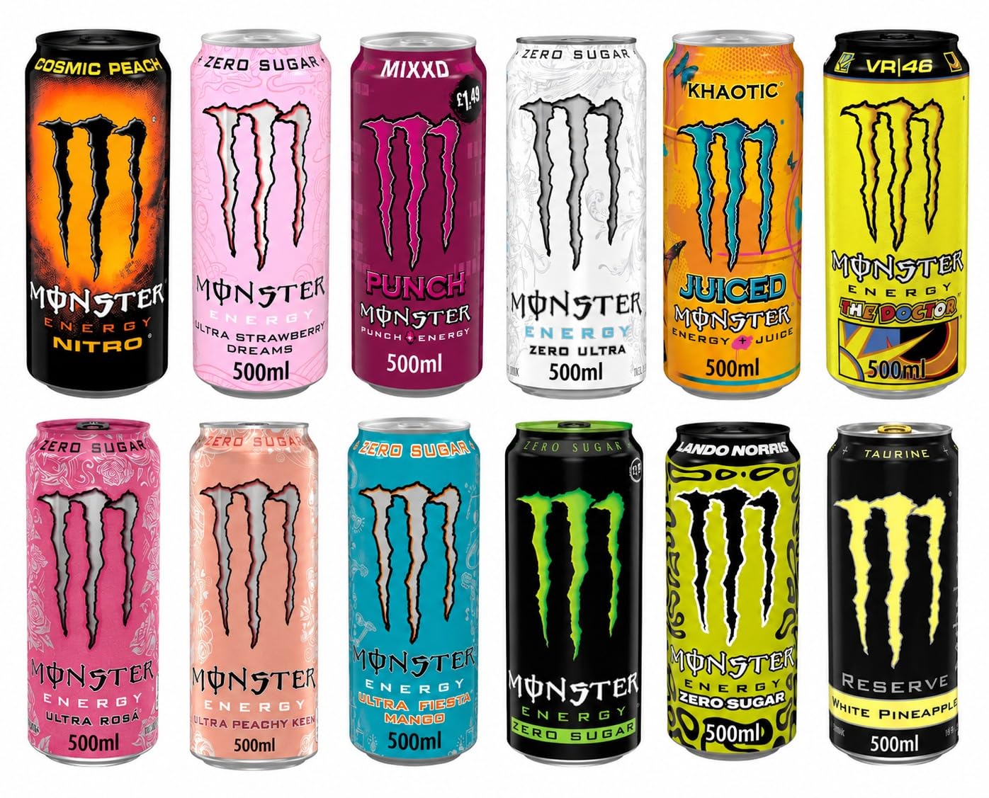 Monster Energy Assorted Variety Pack | 12 Mixed Flavour Energy Drinks | 500ml Cans | Pack of 12-image-36