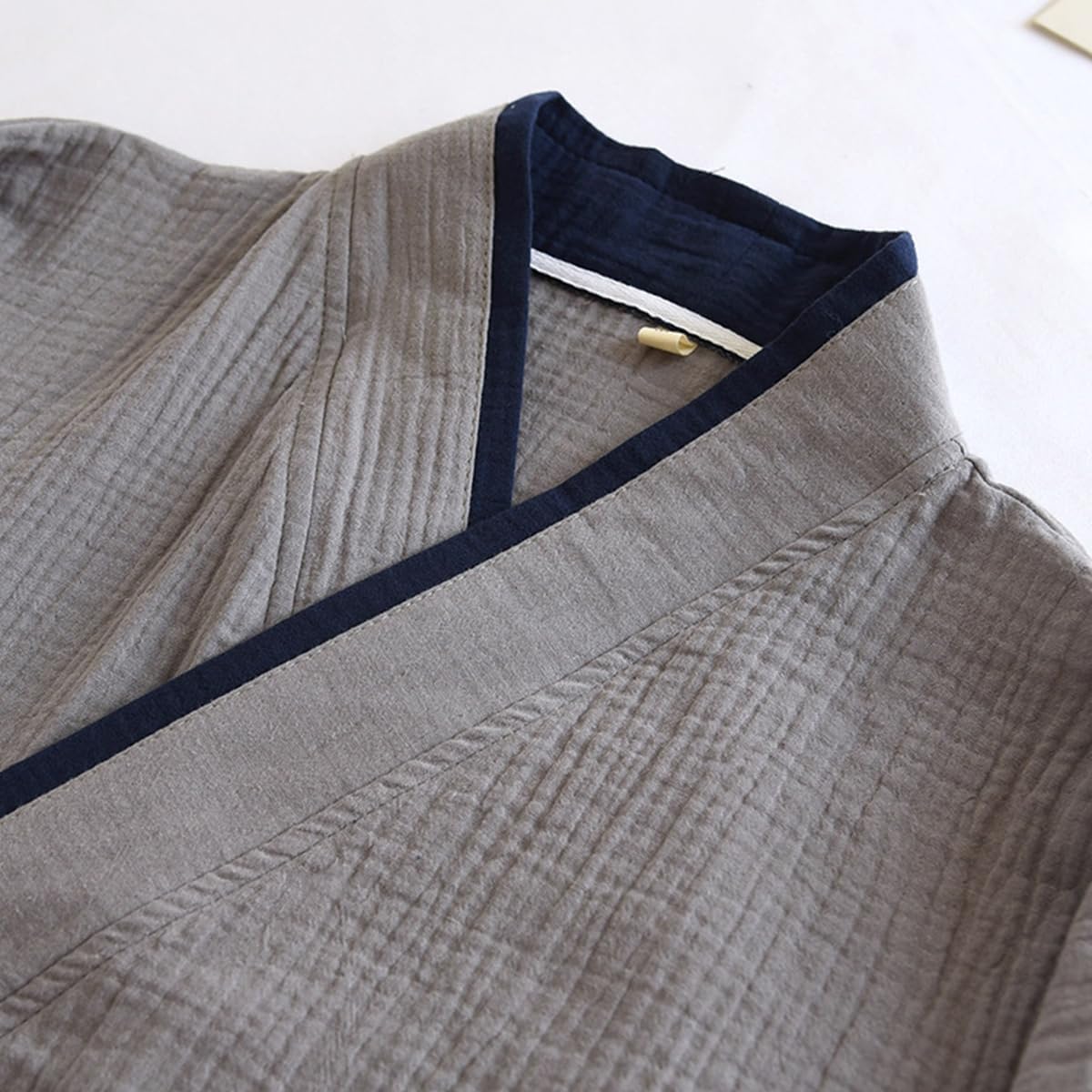 CAMDOM Mens Japanese Style Two-Piece Suit Cotton Bathrobe Kimono Pajamas Set Sleepwear For Couple