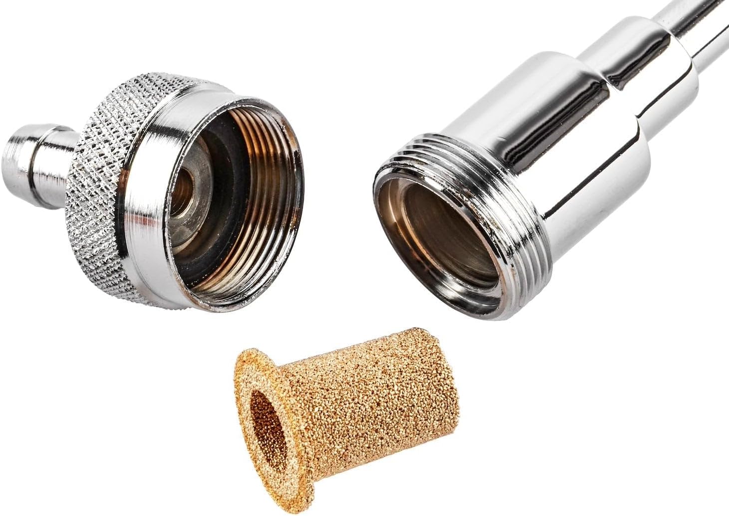 JEGS Single Feed Filtered Fuel Line Kit | Fits Edelbrock, Carter, And AFB Carburetors | 3/8 � Hose Barb Inlet | Chrome Finish