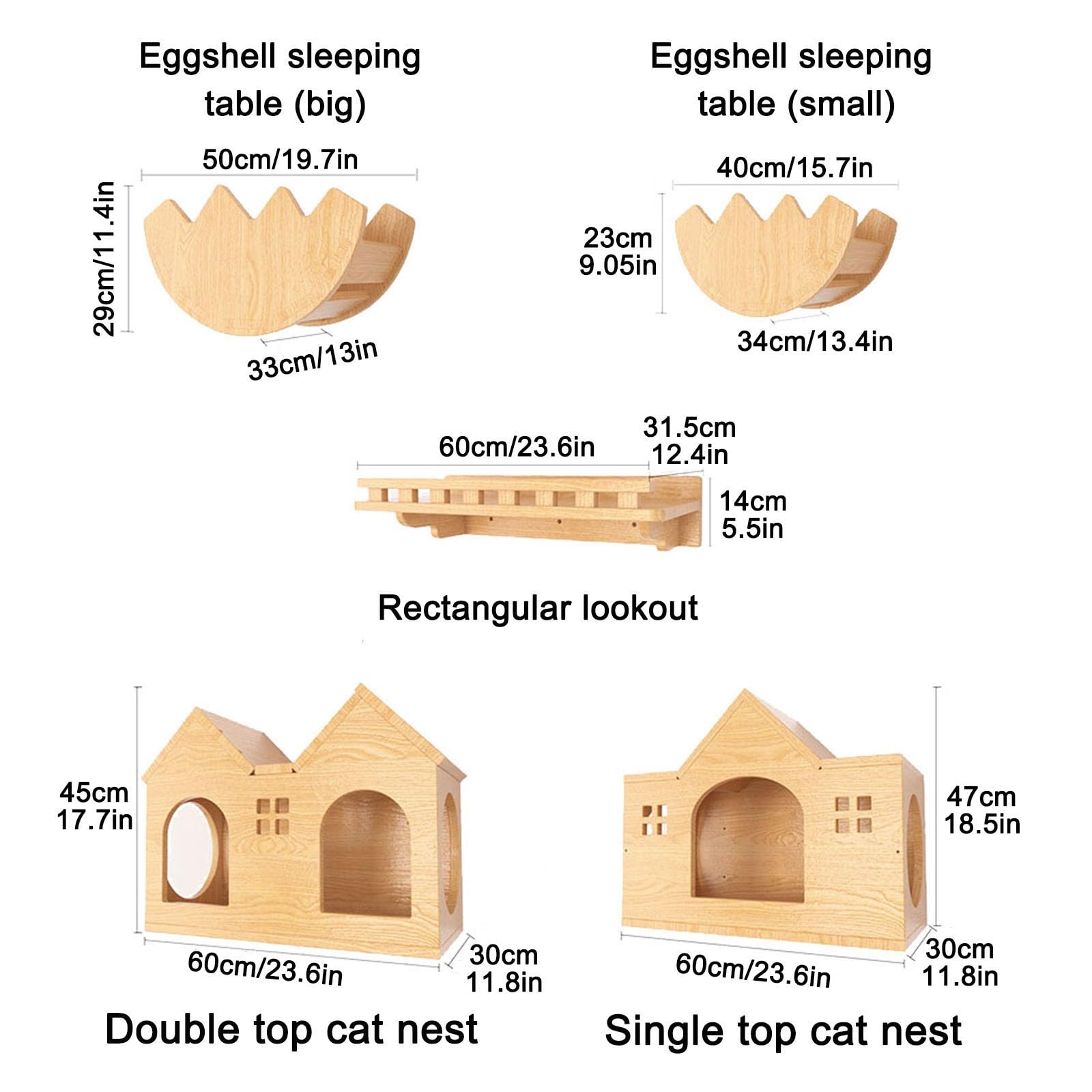 Katzenklettergerüst-Set, Katzenkletterwand aus Massivholz for Schlafen, Spielen und Klettern(Style3)
