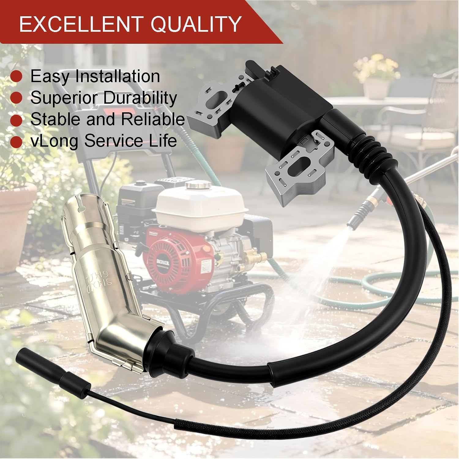 Ignition Coil Compatible with Kohler SH255 SH265 Engines Replace 1858401S 18-584-01S