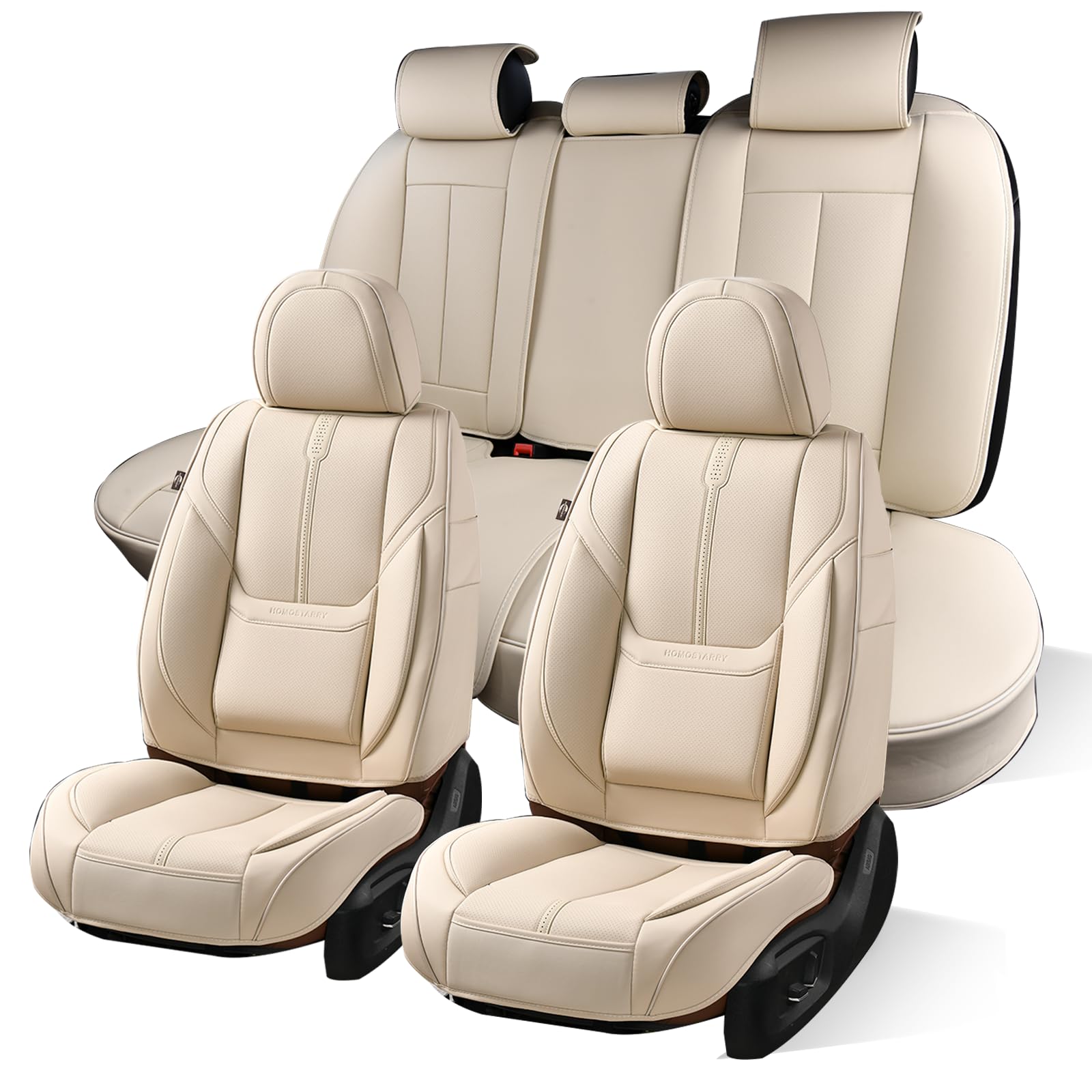 Photo 1 of HOMOSTARRY Car Seat Covers, Leather Car Seat Covers, Waterproof Automotive Seat Covers with Airbag Compatible, Universal Car Seat Protector Fit for Most SUV Sedans Trucks (Light Beige, Full)LPNPMGJ6718347
