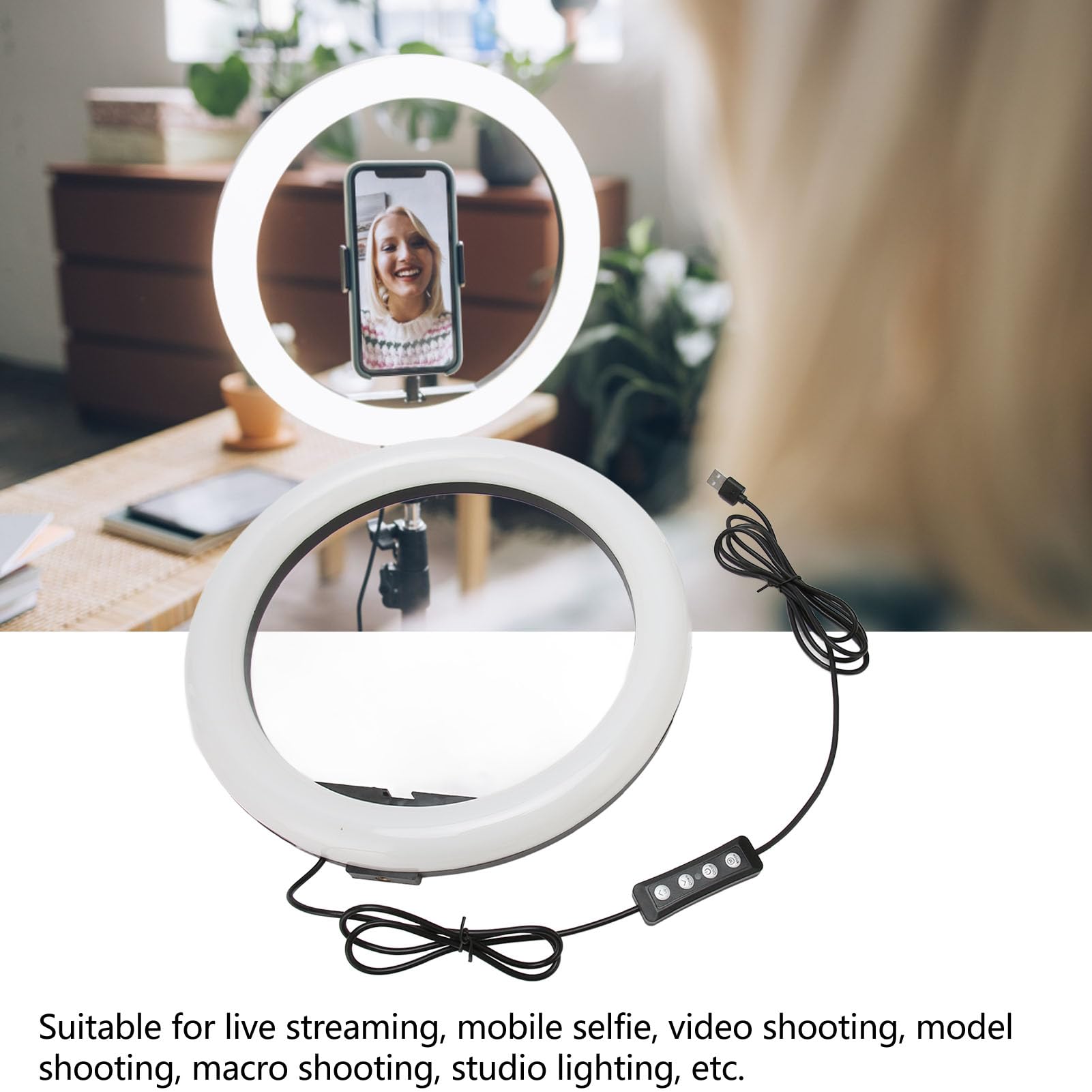 Luz Led InnovaGoods Para Selfie Recargable Instahoop Aro De Luz