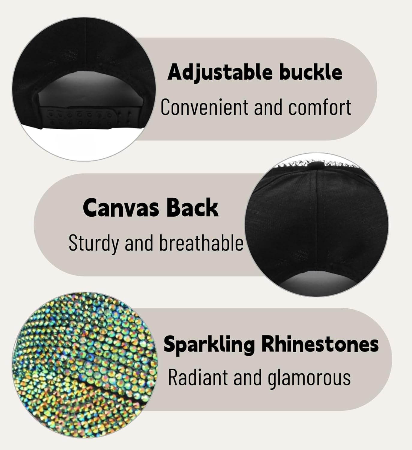 Bling Rhinestone Mesh Visor Cap, Canvas Baseball Cap for Women Adjustable Visor Hat Sparkle Denim Sun Hat Outdoor - Image 7