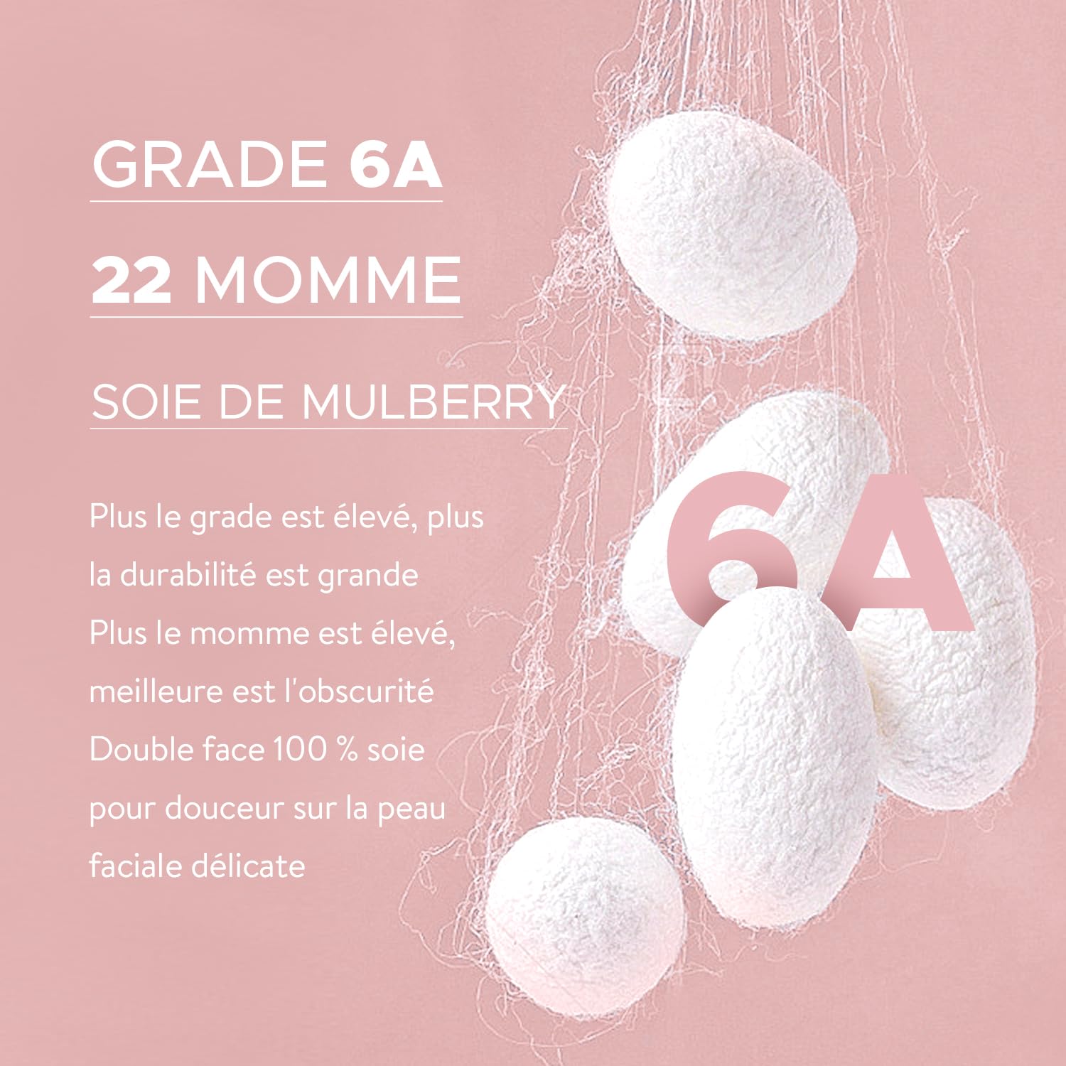 LitBear Masque de sommeil en soie - Pour homme et femme - 100% soie de mûrier pure - 22 mommes - Avec sangle réglable