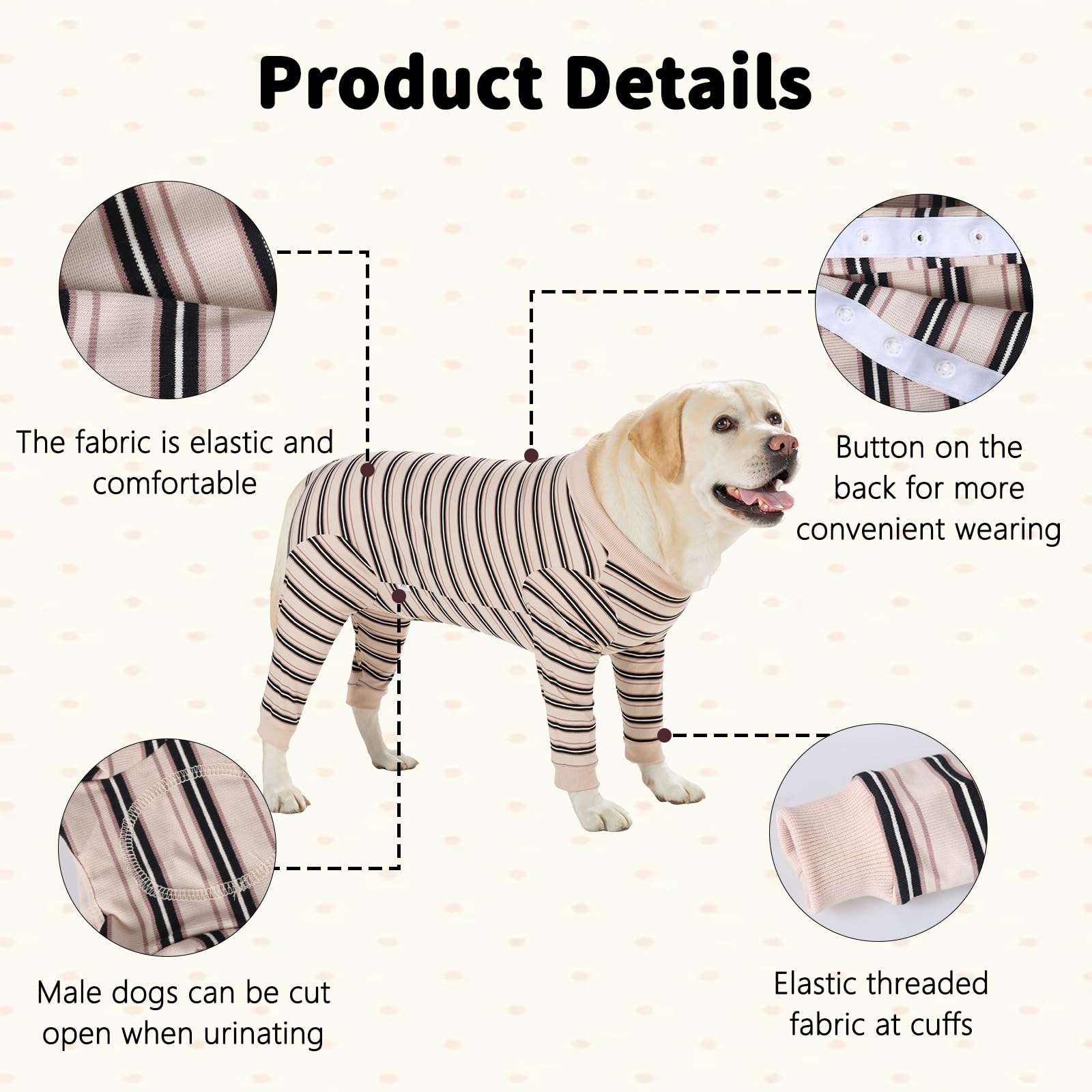 DoggieKit Dog Surgical Recovery Suit for Dogs After Surgery Dog Recovery Shirt, Pet Anti-licking Surgery Suits - Image 3