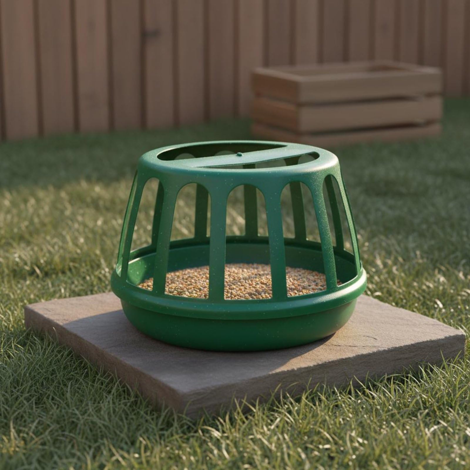KESOTO para Aves Corral con Individuales Antisperdicio Plastico Resistente para Gallinas y Gansos Acuado para Uso en Granja y Corral Domestico, 40 Cm