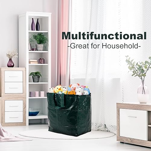 Miniatura 3 de Solution4Patio - Paquete de 6 bolsas de basura reutilizables para patio, 20 galones, bolsa de jardín de 17 x 15 x 18.5 pulgadas, bolsas gruesas para