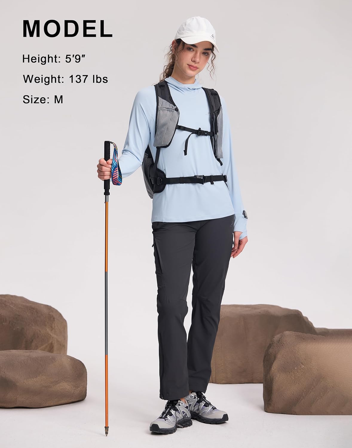 Pioneer Camp Women's UPF50+ Hoodie Sun Protection Long Sleeve Shirt with Pocket Watch Opening Lightweight Fishing Hiking