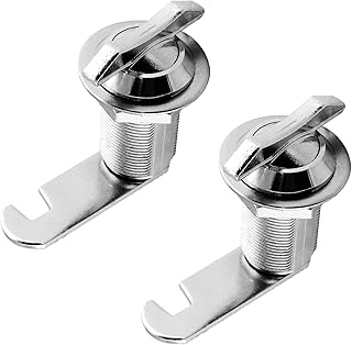 Jiozermi 2 Packs 1 1/8" Thumb Operated Offset Cam Lock, T Handle Swing Knob Turn Cam Lock, Thumb Cam Lock for Machine Cabinet Drawer