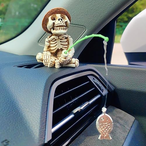 Miniatura 11 de Lindos adornos de coche de pesca para salpicadero, decoración de tablero de instrumentos de coche de peces oscilantes, divertida decoración de coche