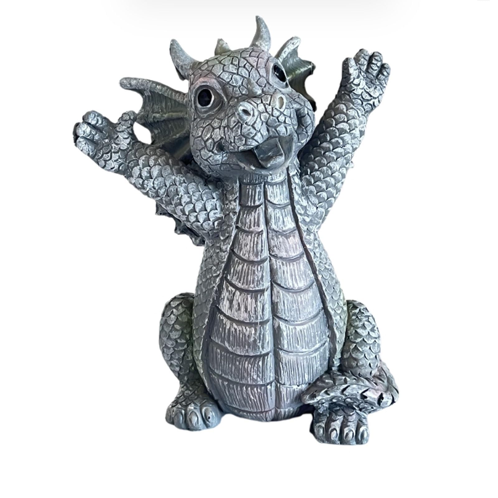 Garden Dragon Statue Decor, Meditation Small Dragon Ornament, Resin Crafts Cute Meditating Dragon Outdoor Patio Home Decoration, Outdoor Sculptures Yard Art Dragon Sculpture Figurines for Lawn Park Ga