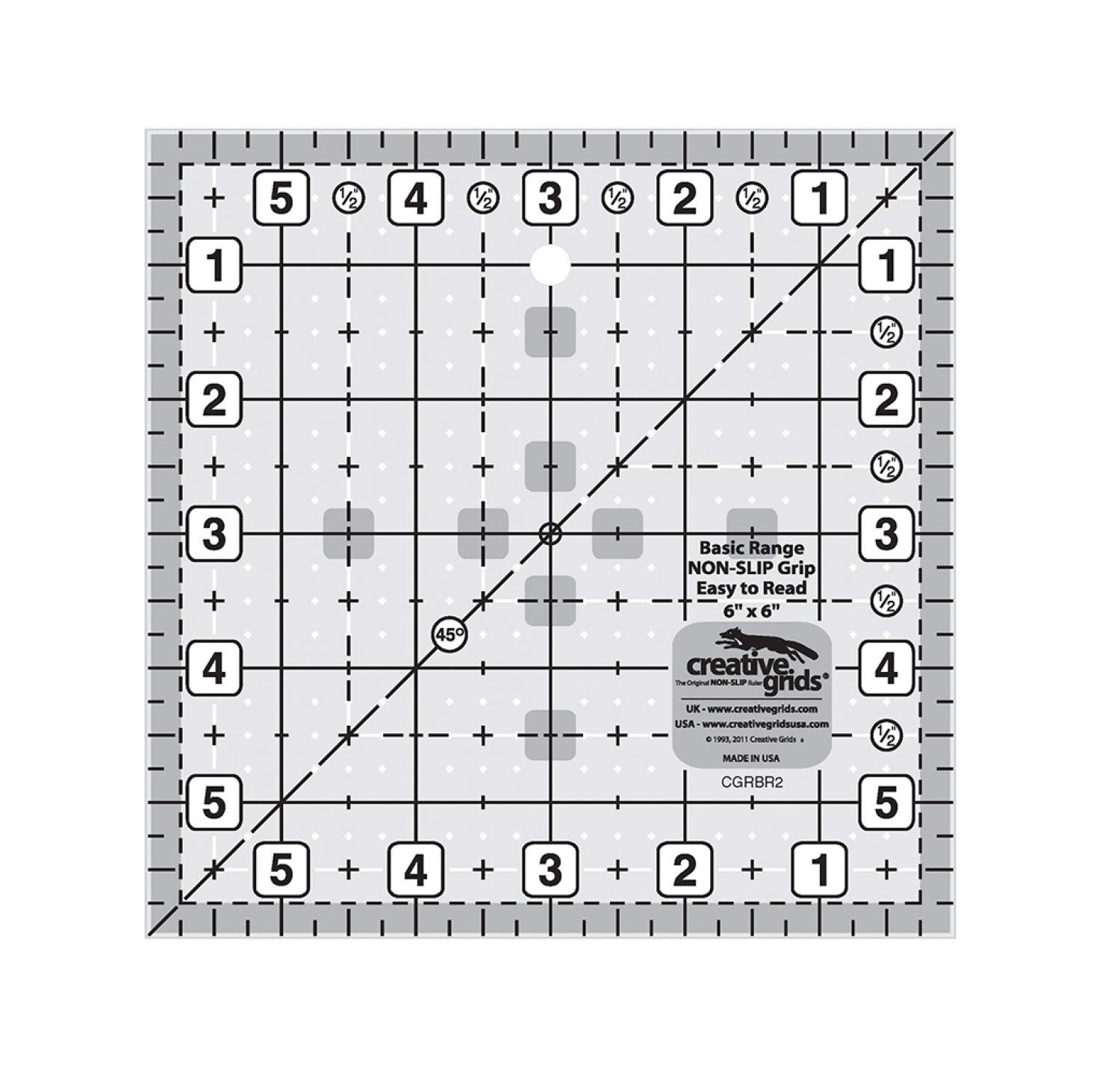 Creative GridsBasic Range 6in Square Quilt Ruler - CGRBR2