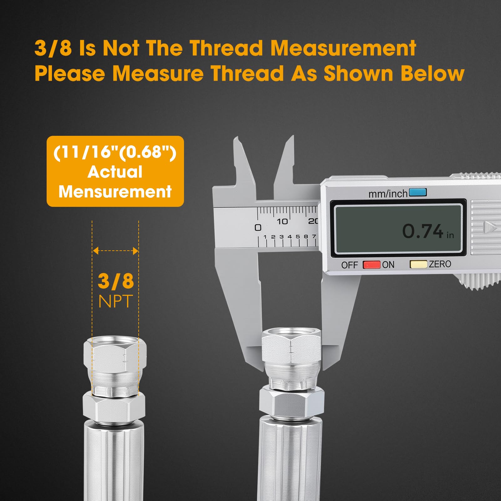 3/8" Hydraulic Hose Assembly 12 inch,with 3/8" JIC 37° Female Swivel Fittings (2 Ends),SAE 100R2AT 2 Wire Braid, 4785 PSI, -40°F to +250°F - 4