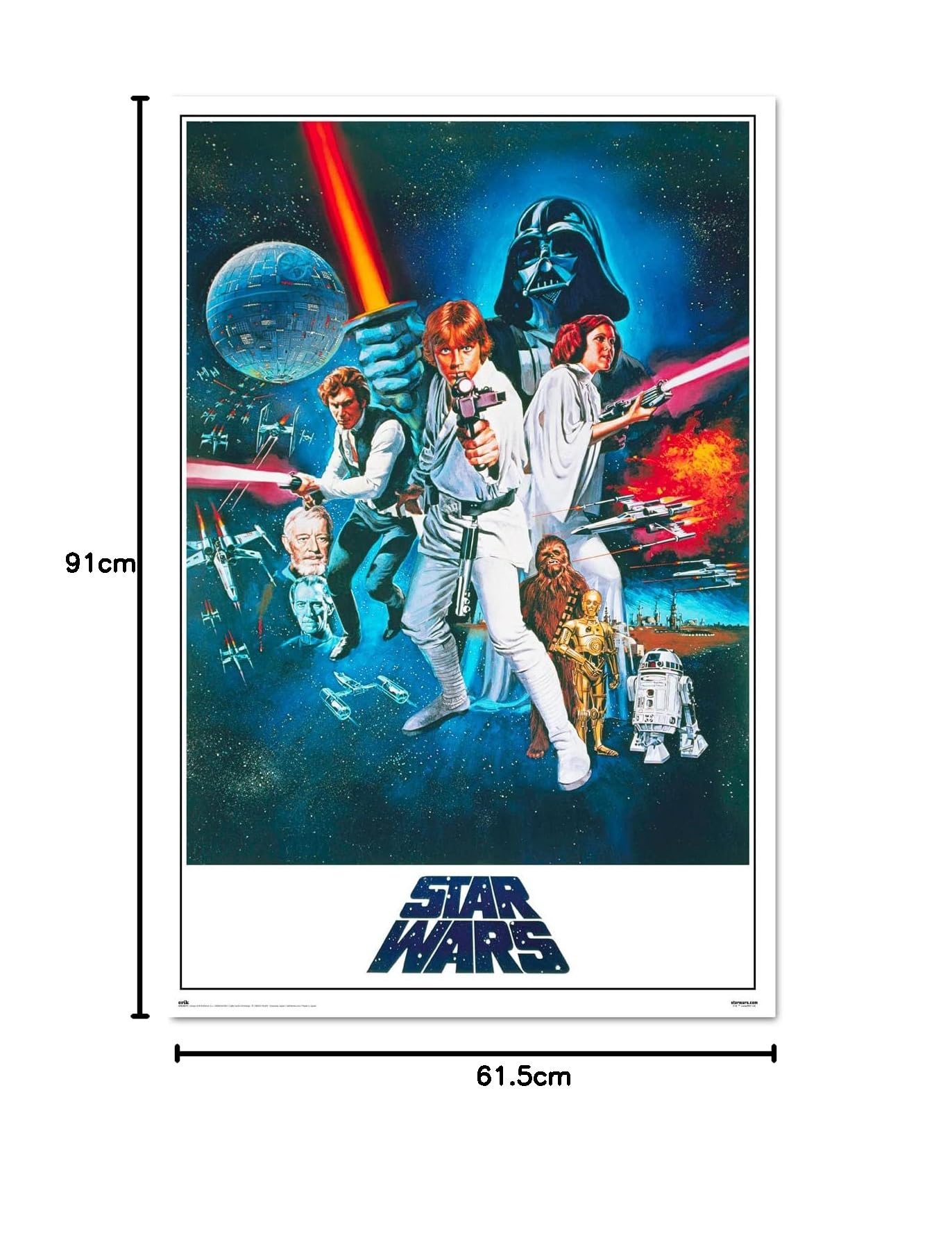 Star Wars dekoracja - Star Wars wojna gwiazd - dekoracja salonu lub sypialni - dekoracja pokoju - wymiary: 61 x 91,5 cm - oryginalny prezent - oficjalna licencja