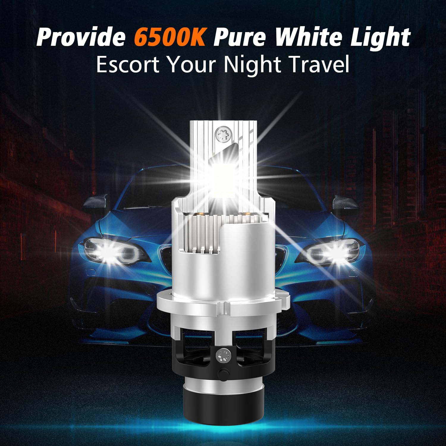 D2S D2R Ampoules de Phare LED HID 35W, 6500K Blanc pur Canbus Sans Erreur, Dimensions de base d'origine Plug&Play Direct avec Xénon OEM Ballast, pour Conversion Lampe de Voiture LED,1 Paire