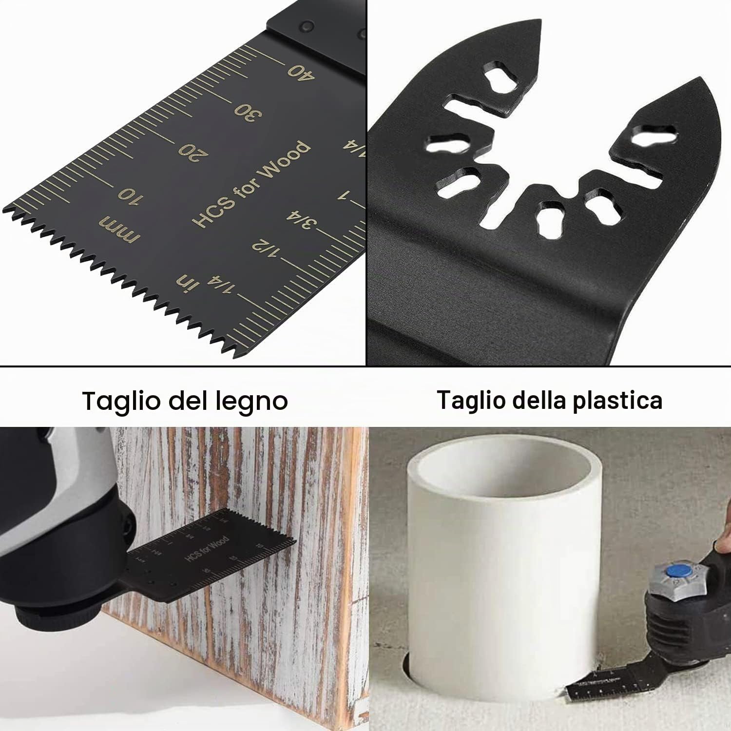 Set di 100 lame per sega multitool multifunzione, accessori oscillanti, con sgancio rapido, compatibile con multimaster Makita Einhell Bosch Dewalt Milwaukee Parkside e molto altro ancora