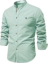 Btmpmcs Chemise Homme Manches Longues Lin Chemises en Coton Casual Business Formelle Chemisette Classique Couleur Unie Shirts Chemise décontractée Repassage Facile sans Plis Chemises élégante