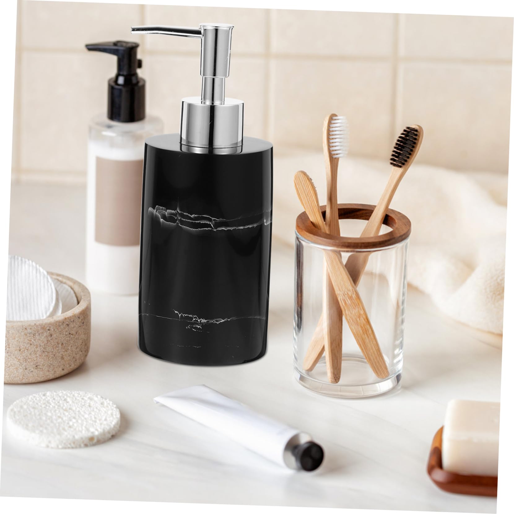 Garneck 4 Dispenser Di Sapone Liquido Con Motivo Marmorizzato Dispenser Di Sapone Liquido Ricaricabile Accessorio Da Bagno Per Cucina E Bagno