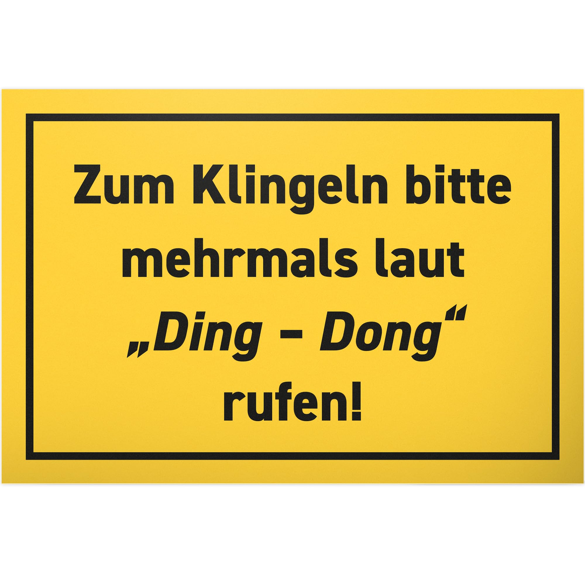 DankeDir! Klingeln Ding Dong - 30 x 20 cm Kunststoff Schild Büro Laden - Wanddeko Geburtstagsgeschenk Spruchschild Türschild lustiger Spruch - Kollegen Freunde Geschenk Deko Geschenkidee