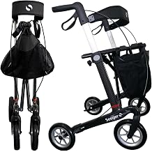 Rehasense Athlon SL Carbon Rollator Lightweight & Foldable for Indoor and Outdoor Use Lightweight Rollator in Premium Design Including Soft Wheels and Back Strap Seeger Logo