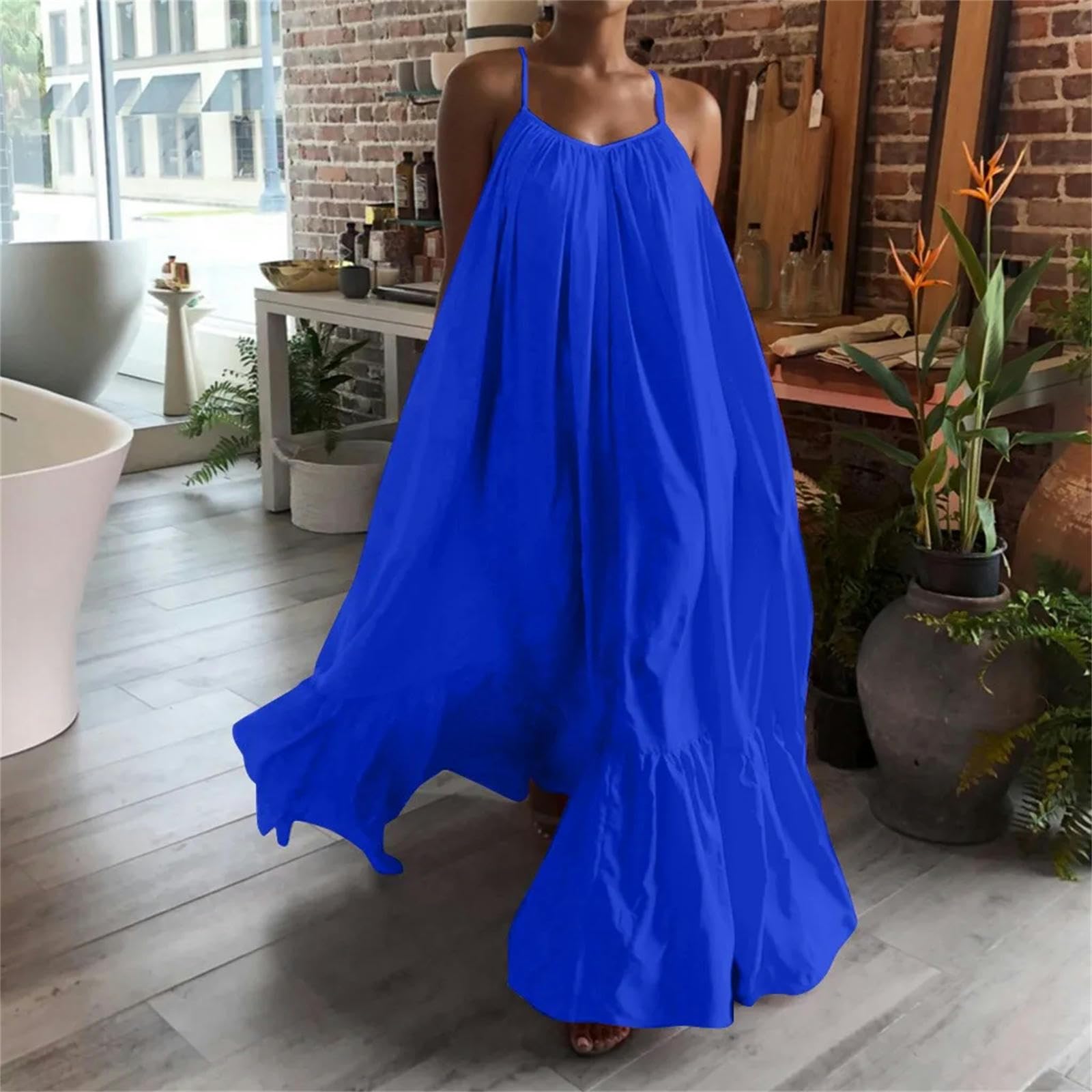 Sukienka bez rękawów Swing Back Maxi Długie Ramiączka Sukienka Midi Vestidos De Holiday