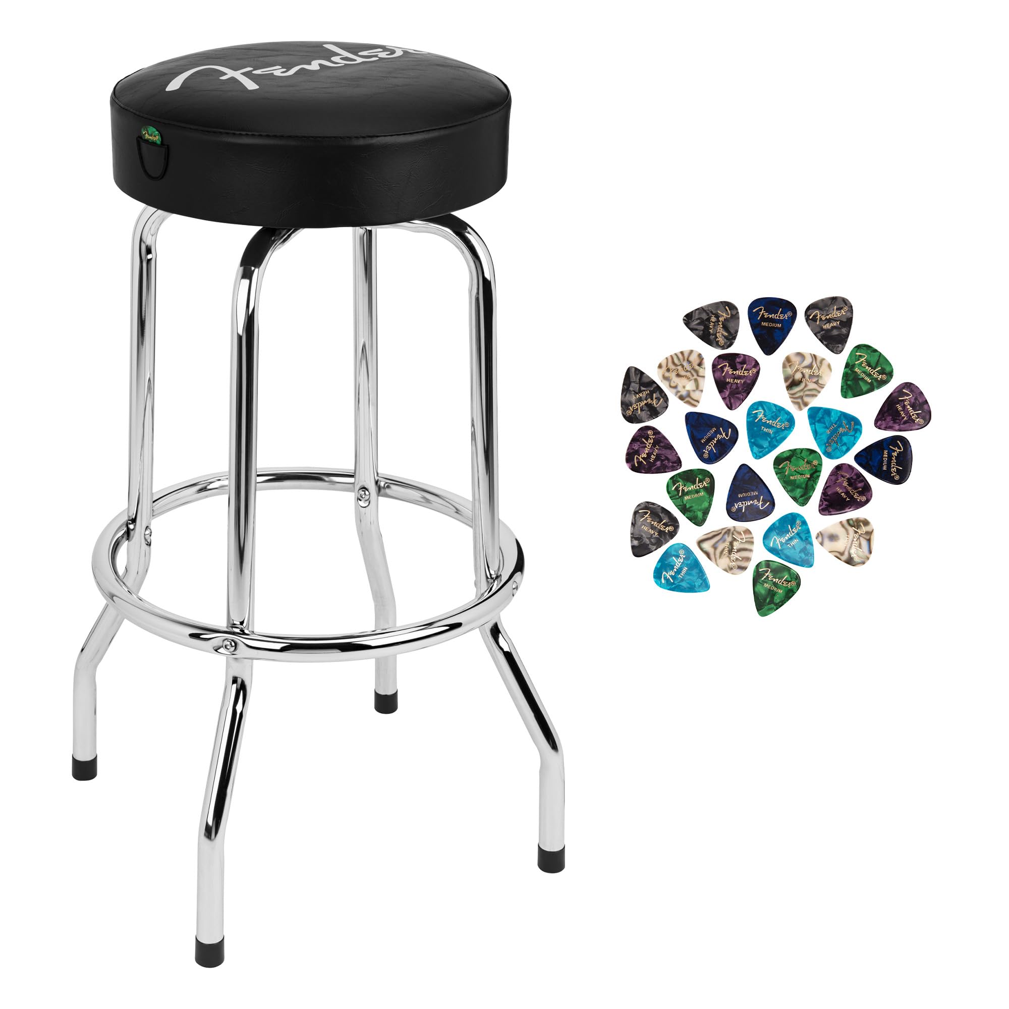 Fenderスペゲティロゴ付きバースツール　30 Amazon.com: Fender Spaghetti Logo Swivel Barstool with