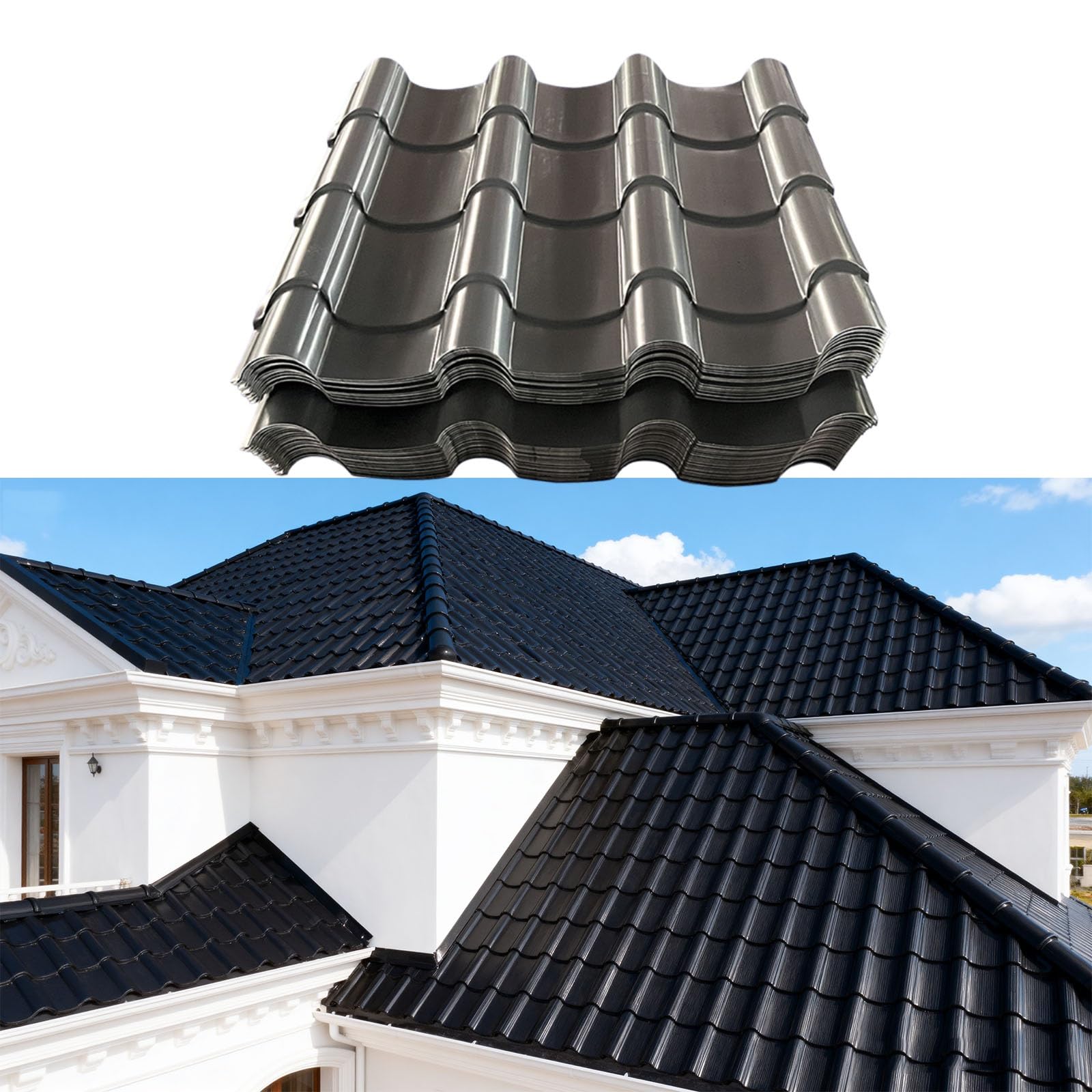 IBOWZ Aluminum Corrugated Metal Roof Tiles for Garage Shed Home and Villa