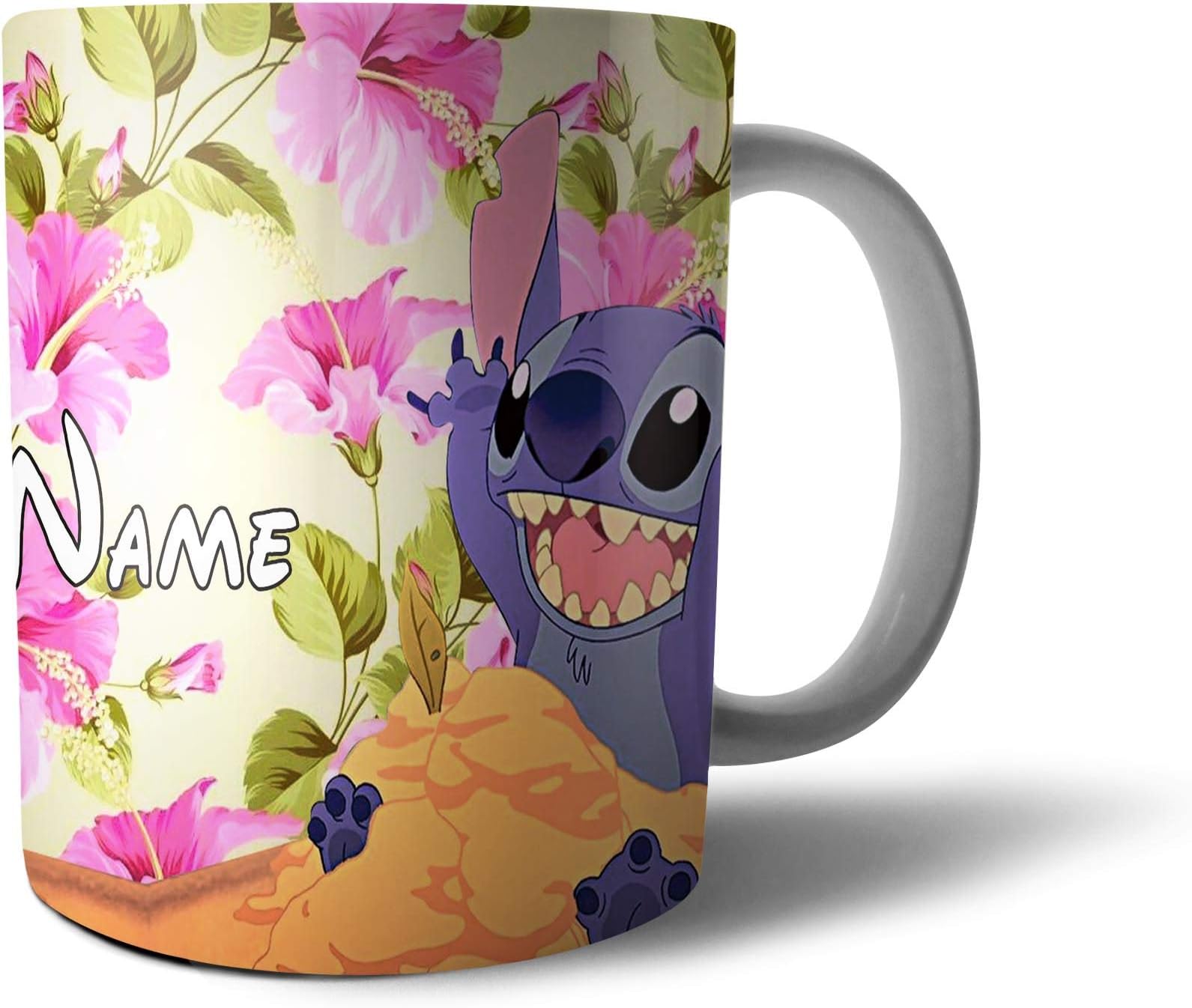 Name Initials Disney Lilo and Stitch Personalised 10 oz Tea Coffee Mug Cup MugAS01P (10 OZ, Design 7)