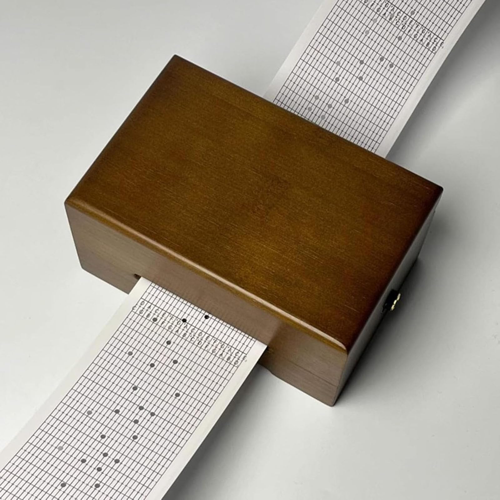 Kit de caja musical de bricolaje, caja de música eléctrica de madera con 30 notas, velocidad ajustable, cintas de papel de 5 m, incluye perforador, herramienta de música personalizada para todas las